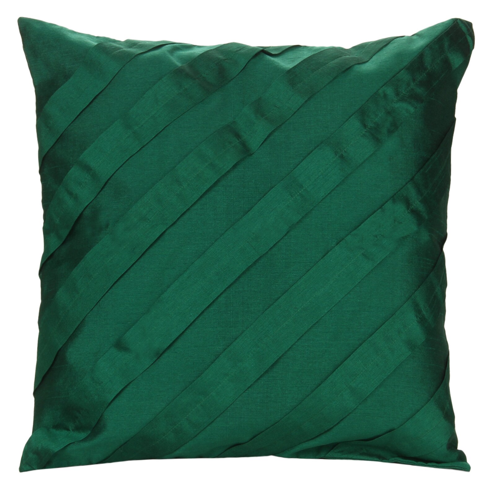 Emerald Green Throw Pillow Cover with Pleating | Etsy