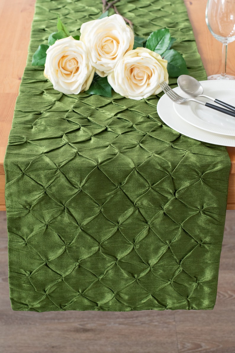 Moss Green Extra Long Fabric Table Runner 144 inch Long Etsy