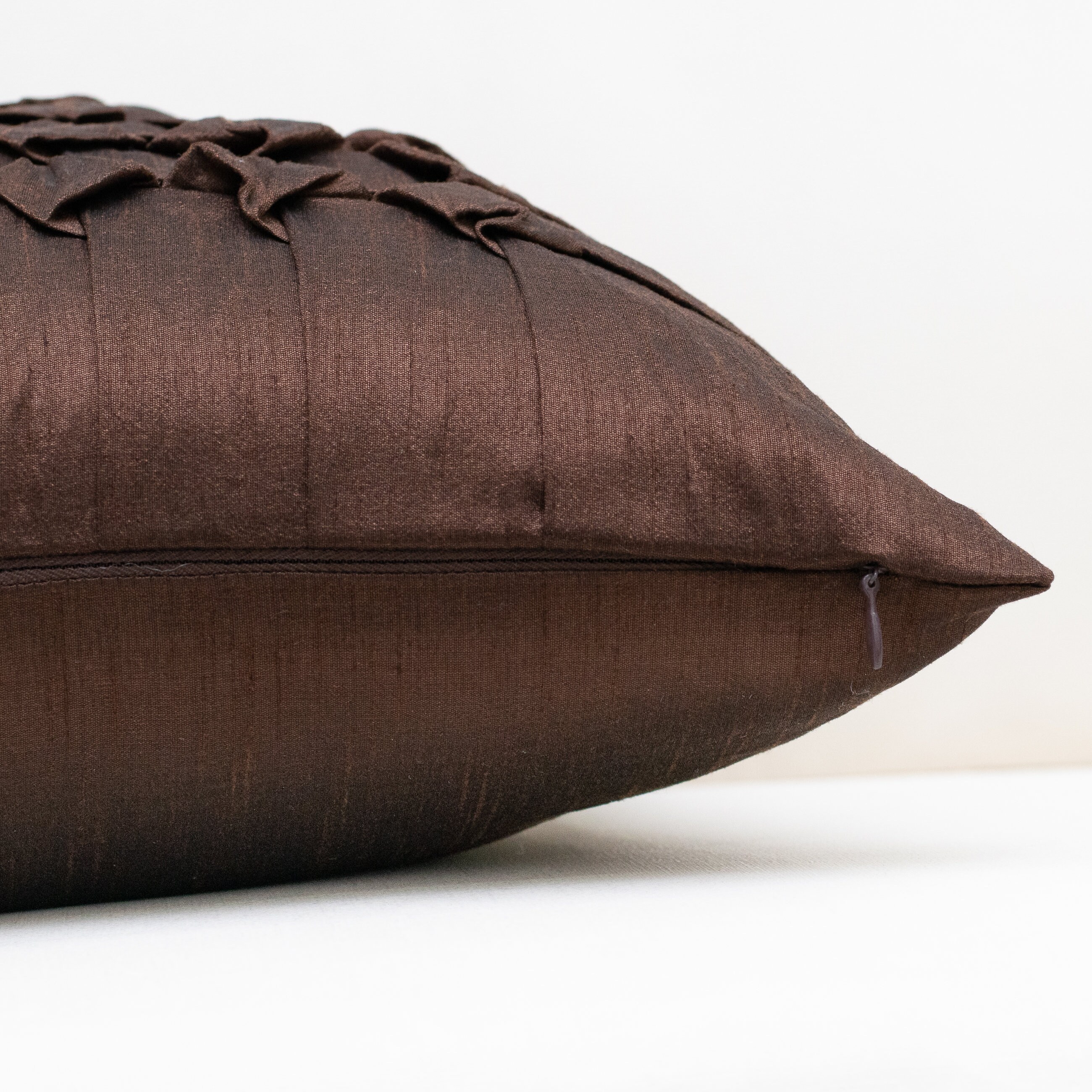 Dark Brown Throw Pillow Covers 16x16 inch Box Pleated Etsy