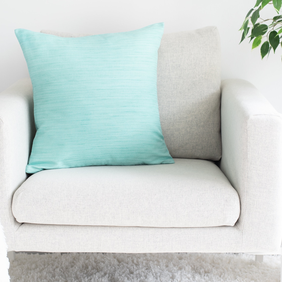 Sea Foam Green Throw Pillow Cover Minimalist Contemporary Etsy