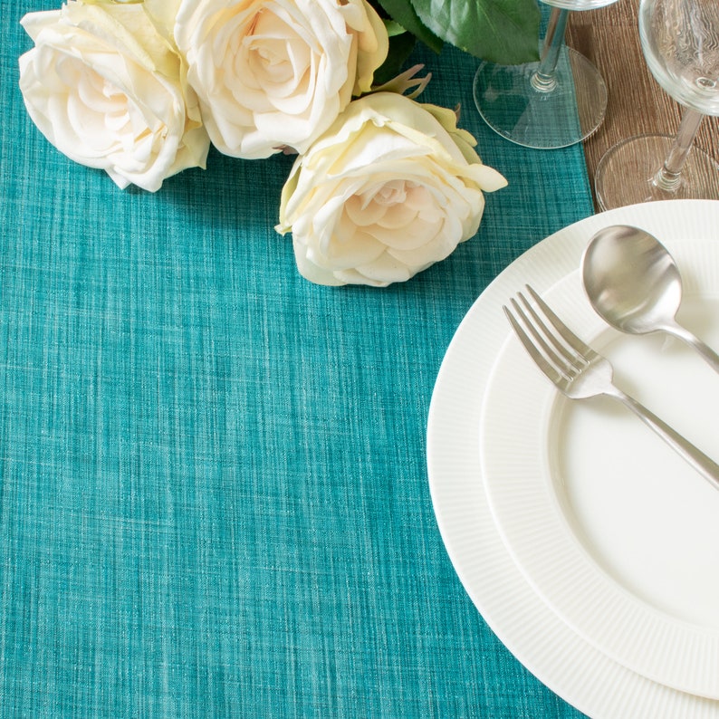 Teal Extra Long Table Runner 144 inches For Dining Kitchen Etsy