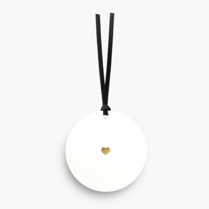 Gold Heart Foil Letterpress Gift Tag Birthday Gift Wrap Tag To From Tag Valentines Modern Typography Minimal Design Blank On Backside