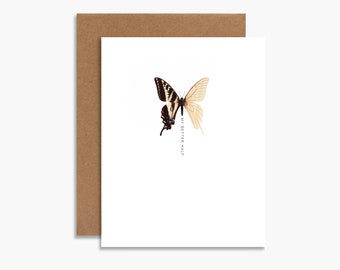 my better half butterfly greeting card, anniversary card, art print, butterfly print, minimal greeting card, girlfriend card, boyfriend card