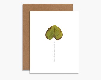the joy of watching you grow botanical greeting card, birthday card, pressed leaf print, graduation card