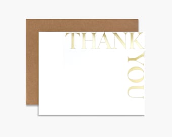 Thank You Foil Greeting Card, Simple card, gold foil, minimal card, gratitude, thanks