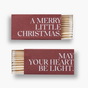 A Merry Little Christmas Matchbox, May Your Heart Be Light, Candle Matches, Decorative Matches, Christmas Matches, Gift, Fireplace Matches