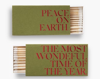 The Most Wonderful Time Of The Year Matchbox, Peace And Love Matchbox, Christmas Matchbox, Candle Matches, Decorative Matches, Gift