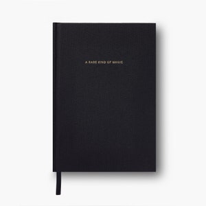 A Rare Kind Of Magic Linen Notebook Gratitude Journal Lined Pages Notebook Modern Dairy Gold Foil Letterpress Graduation Gift Idea