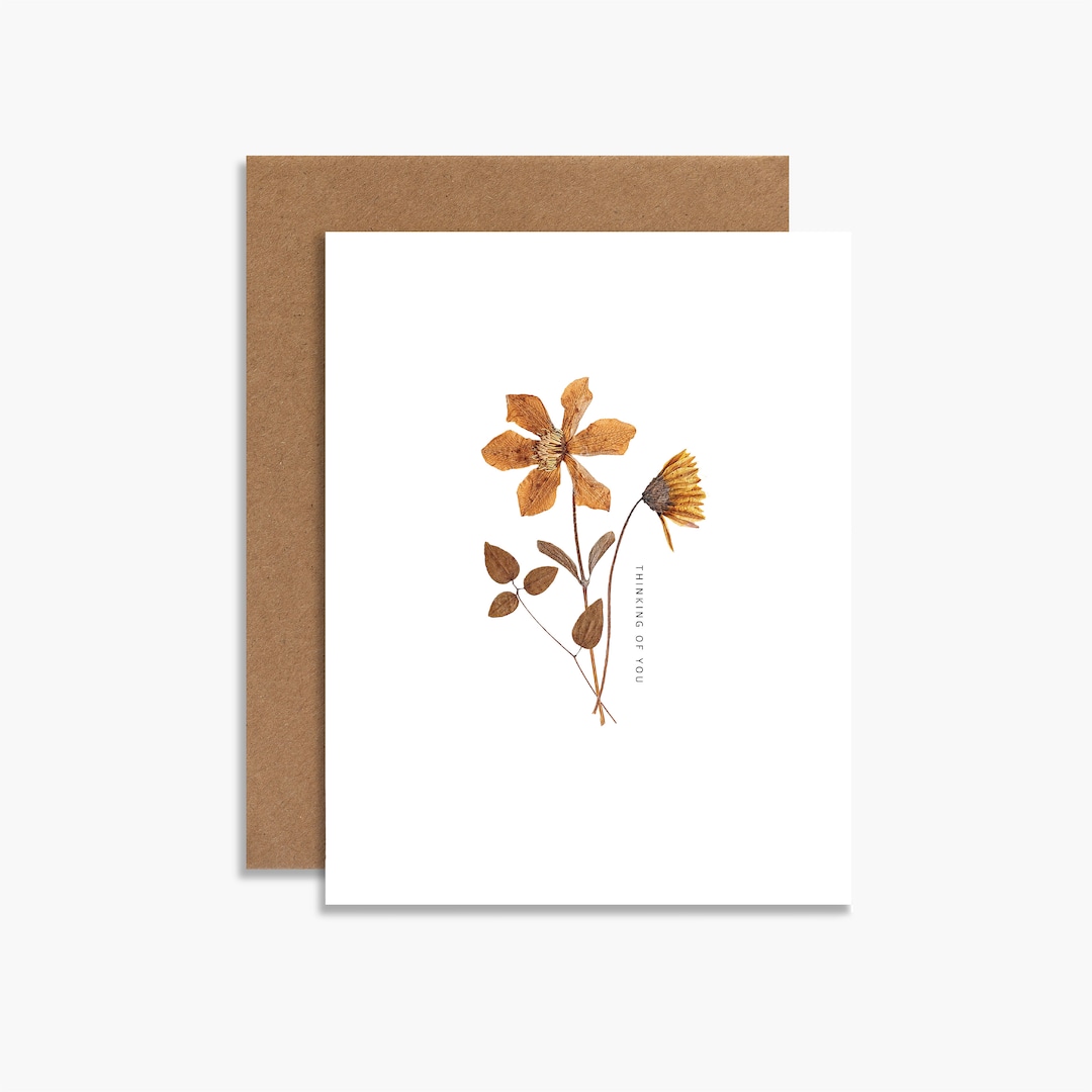 Botanical Greeting Card | Thinking of You Flower Art Print Card ...