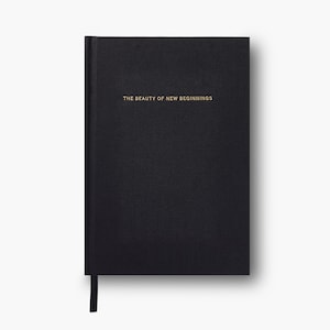 The Beauty Of New Beginnings Linen notebook, lined notebook, daily journal, minimal notebook image 1
