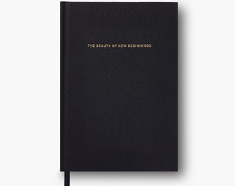 The Beauty Of New Beginnings Linen notebook, lined notebook, daily journal, minimal notebook