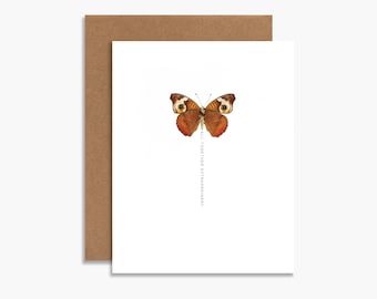 all together extraordinary botanical greeting card, birthday card, flower print, art print, minimal greeting card, butterfly