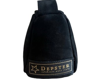 Hand gemaakte luxe deurstop in zwart gekleurd nubuck leer, gevuld met zand. Mooi en praktisch. Top kado!