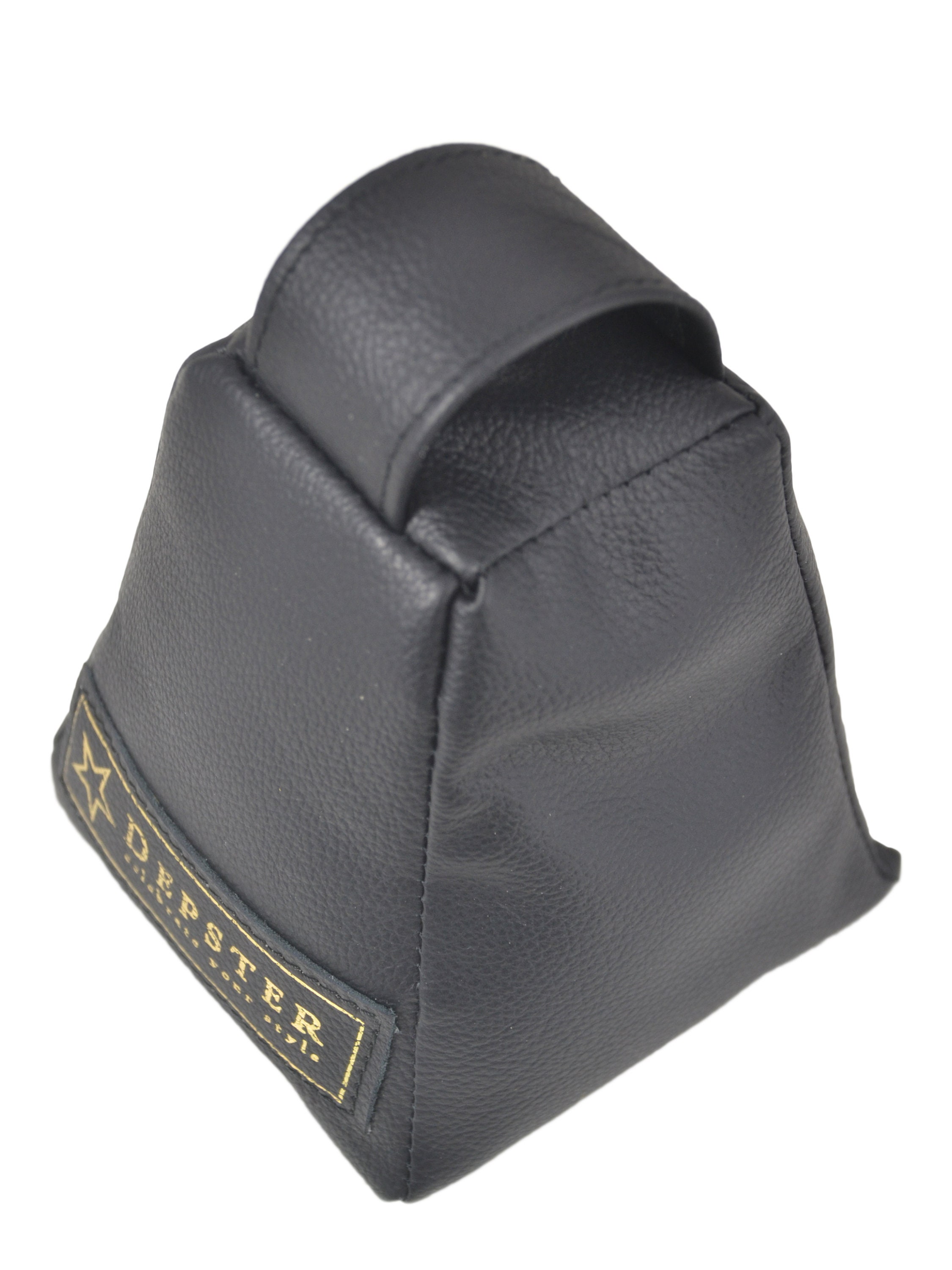 Hand Made Luxury Door Stop in Black Coloured Leather, Made Out of