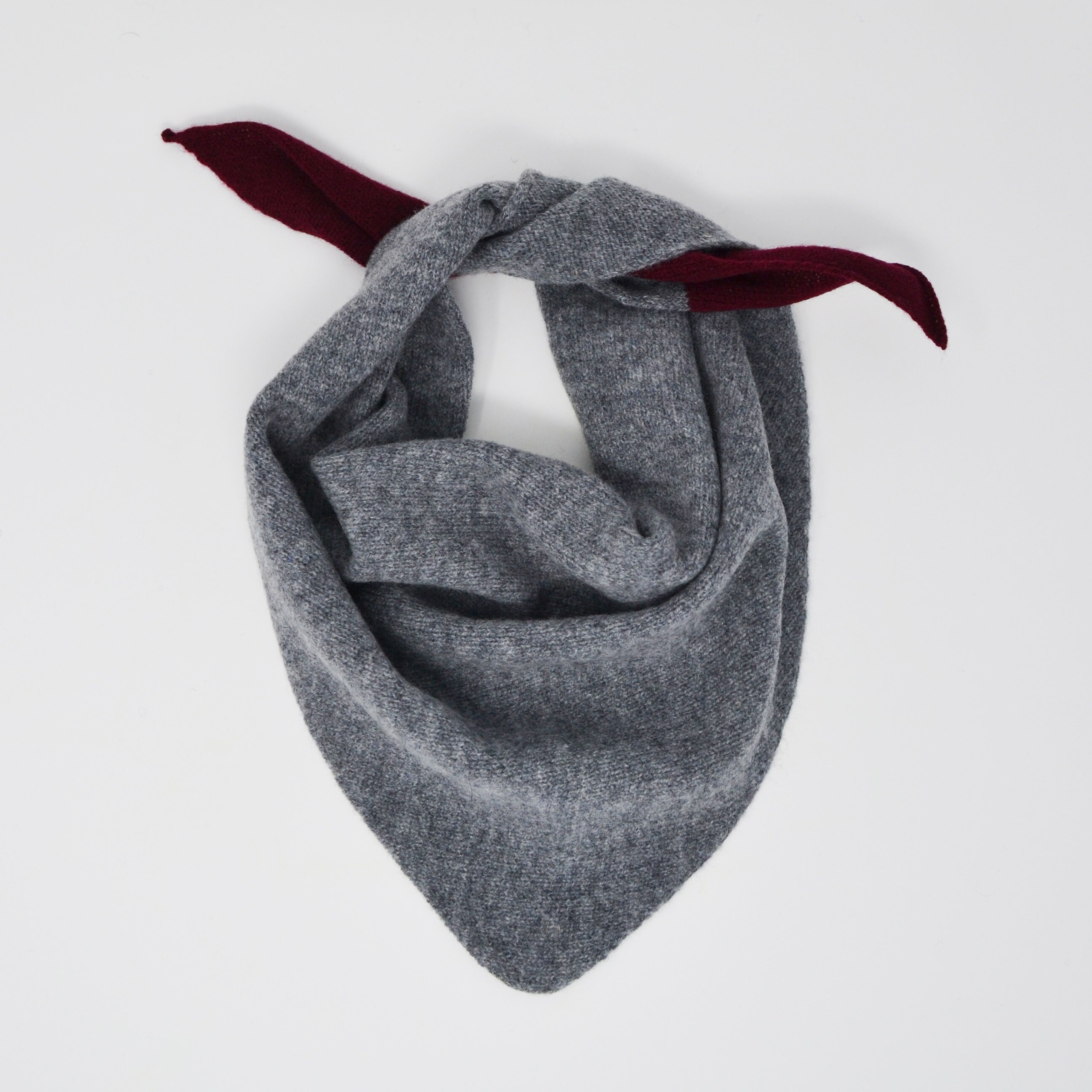 knitted neckerchief Grey Lambswool neckerchief grey scarf