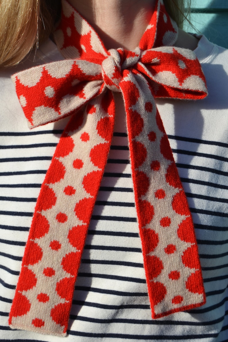 Strider Scarf Skinny Woollen Scarf, Geometric Pattern Scarf - Etsy