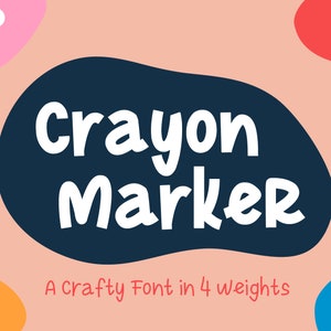 Crayon Marker Font - Cricut Font - Canva Font - Corjl Font - Handwritten Font - Procreate Font | Instant Digital Download