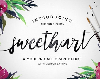 Fuente Sweethart - Fuente de marca - Fuente Cricut - Fuente Canva - Fuente manuscrita - Fuente Procreate / Descarga digital instantánea