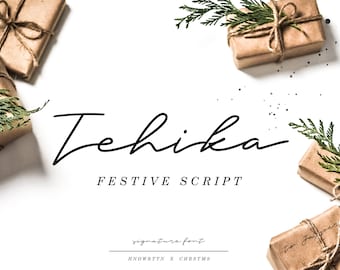 Tehika Font - Branding Font - Cricut Font - Canva Font - Fuente manuscrita - Christmas Font / Descarga digital instantánea