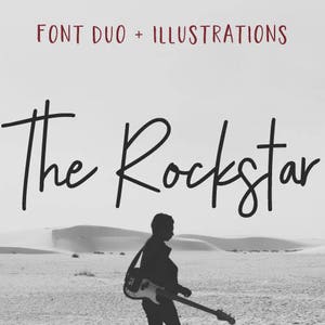 The Rockstar Font Duo - Branding Font - Cricut Font - Canva Font - Handwritten Font - Procreate Font | Instant Digital Download