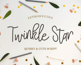 Twinkle Star Font - Fuente de marca - Cricut Font - Canva Font - Fuente manuscrita - Procreate Font / Descarga digital instantánea
