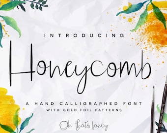 Honeycomb Font - Fuentes de marca - Cricut Fonts - Canva Fonts - Fuentes manuscritas - Procreate Fonts / Descarga digital instantánea