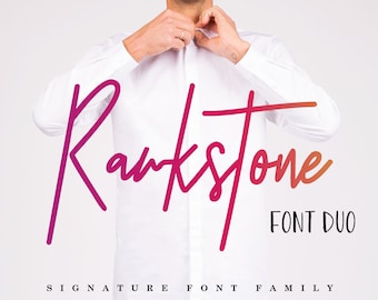 Rawkstone Font Duo - Branding Font - Cricut Font - Canva Font - Fuente manuscrita - Procreate Font / Descarga digital instantánea