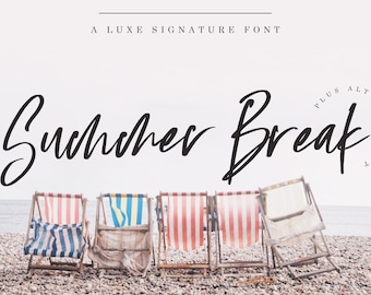 Fuente Summer Break - Fuente de marca - Fuente Cricut - Fuente Canva - Fuente manuscrita - Fuente Procreate / Descarga digital instantánea