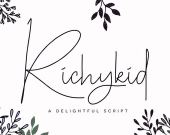 Richykid Font - Branding Font - Cricut Font - Canva Font - Fuente manuscrita - Procreate Font / Descarga digital instantánea