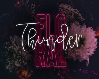 Floral Thunder Font Duo - Branding Font - Cricut Font - Canva Font - Fuente manuscrita - Procreate Font / Descarga digital instantánea