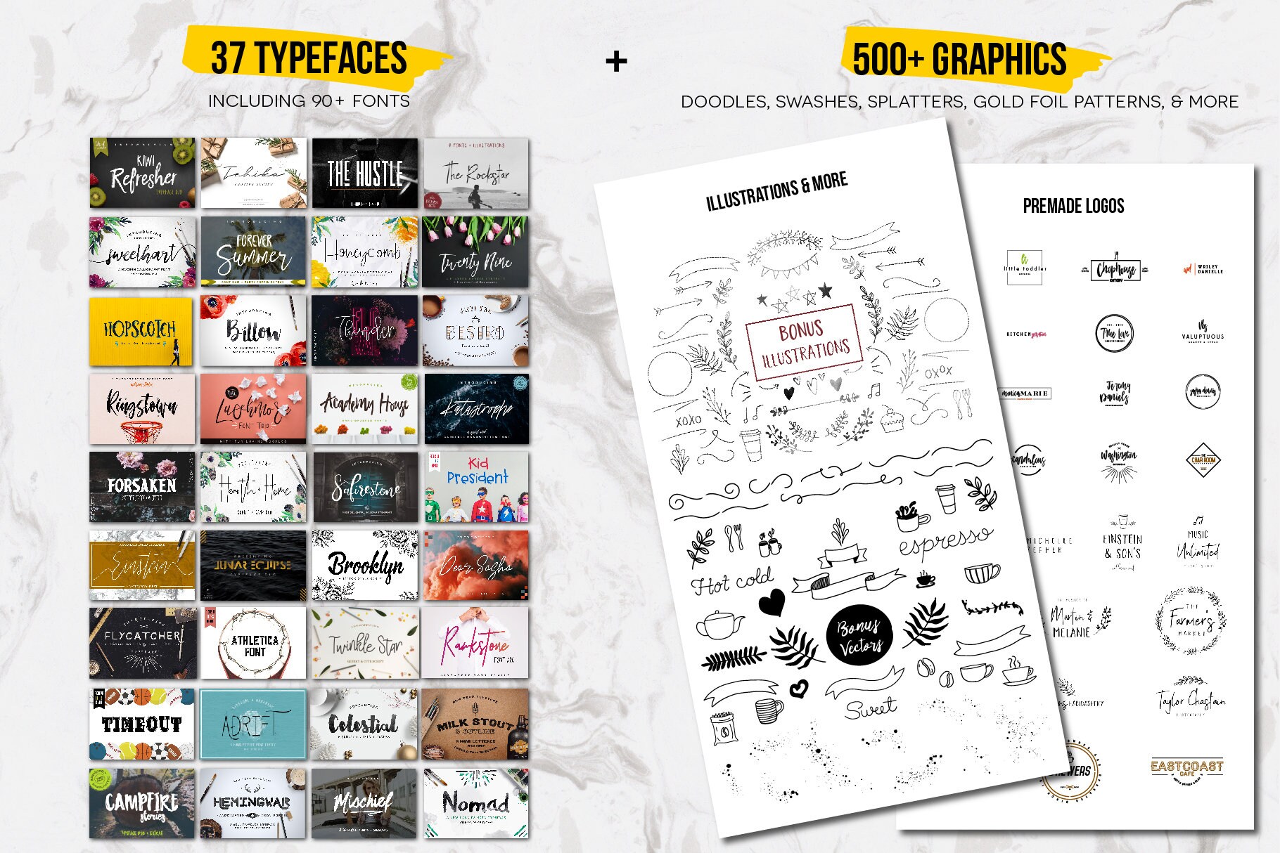 Premium Font Bundle + 500 Graphics | Branding Fonts - Cricut Fonts ...