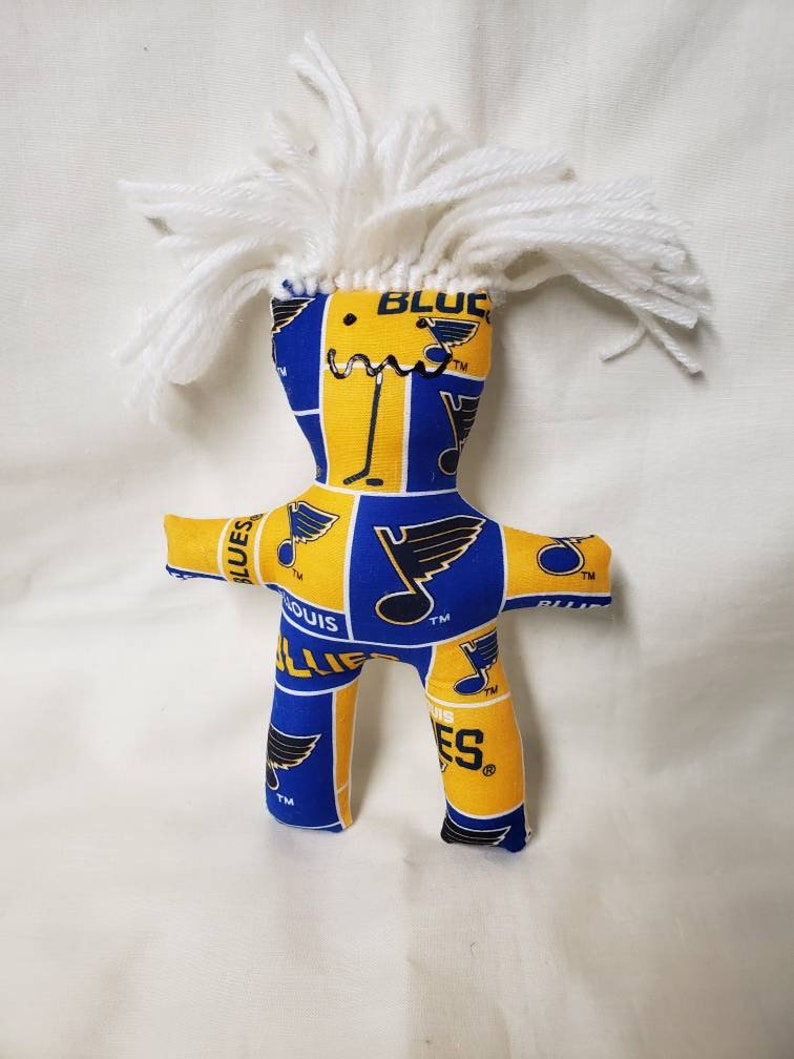 voodoo doll Louis Blues stress relief item St therapy doll Hockey stress relief doll darn-it doll Dammit doll NHL Dang-it doll