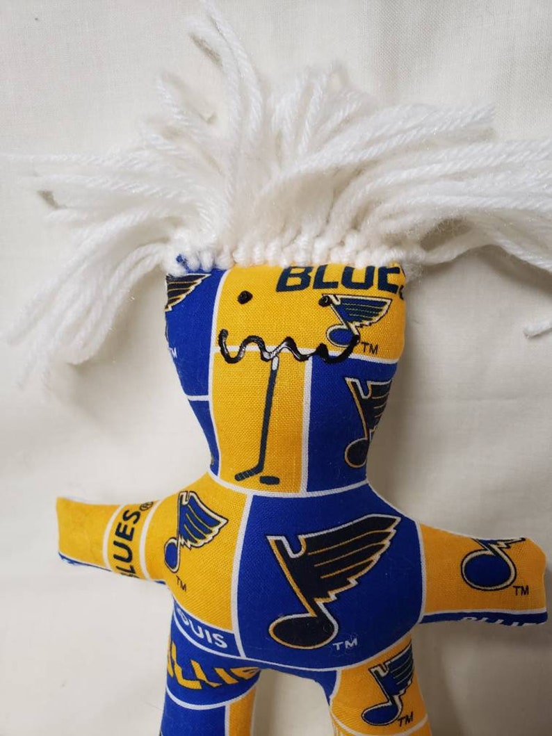 voodoo doll Louis Blues stress relief item St therapy doll Hockey stress relief doll darn-it doll Dammit doll NHL Dang-it doll