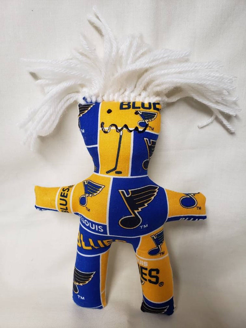 voodoo doll Louis Blues stress relief item St therapy doll Hockey stress relief doll darn-it doll Dammit doll NHL Dang-it doll
