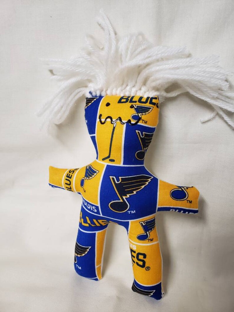 voodoo doll Louis Blues stress relief item St therapy doll Hockey stress relief doll darn-it doll Dammit doll NHL Dang-it doll
