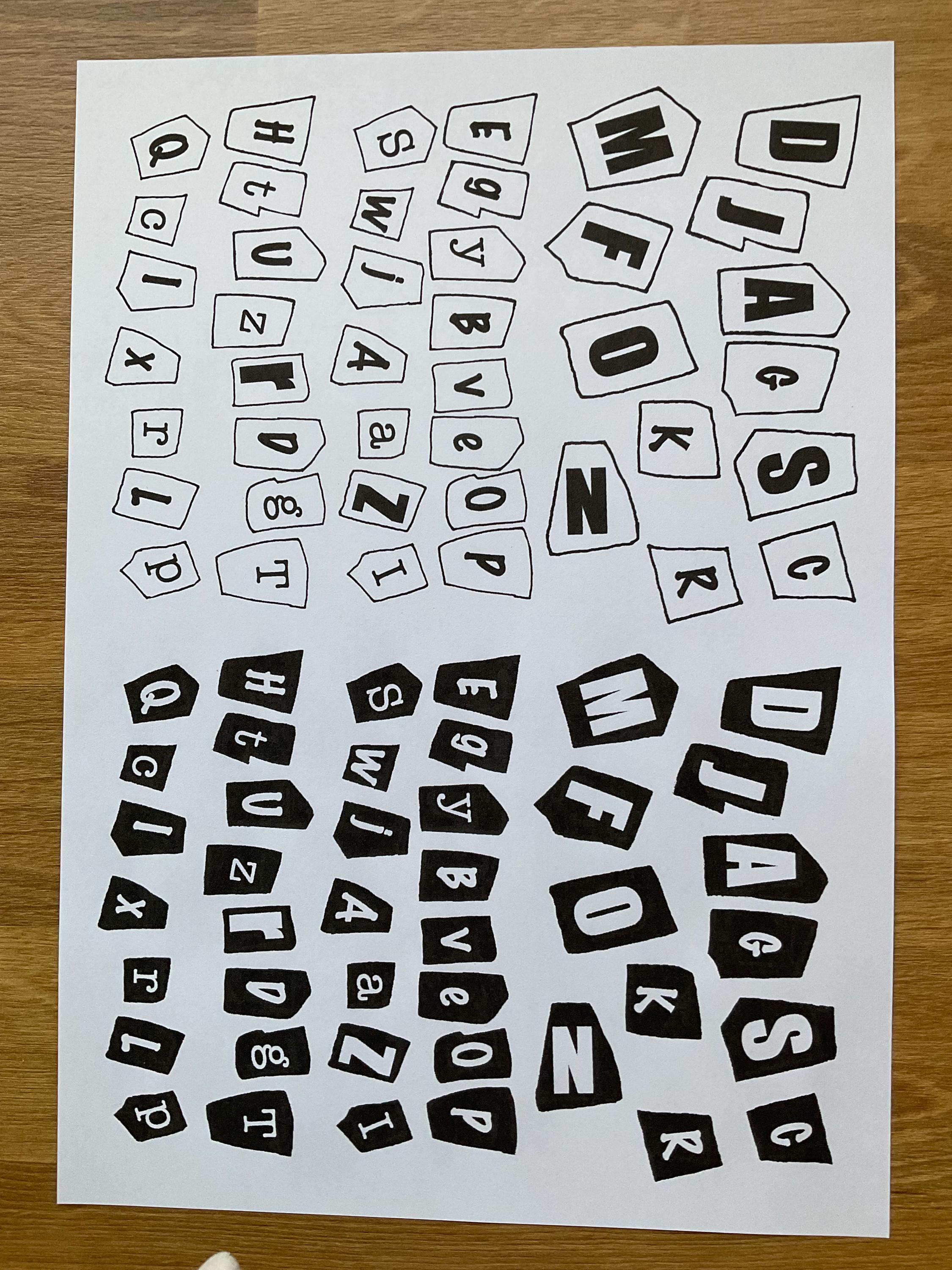 Junk Journal Ransom Letters, Printable - to Color for Your Creative ...
