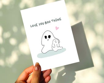 Love You Boo Thing Ghost Card, Halloween Greeting Card