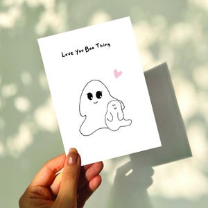 Boo Thing-wenskaart, verjaardag, schattige geesten, Halloween