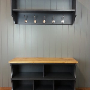 Shoe bench with coat rack complete hallway set. Shoe rack and coat hooks in a choice of colours and sizes imagem 2