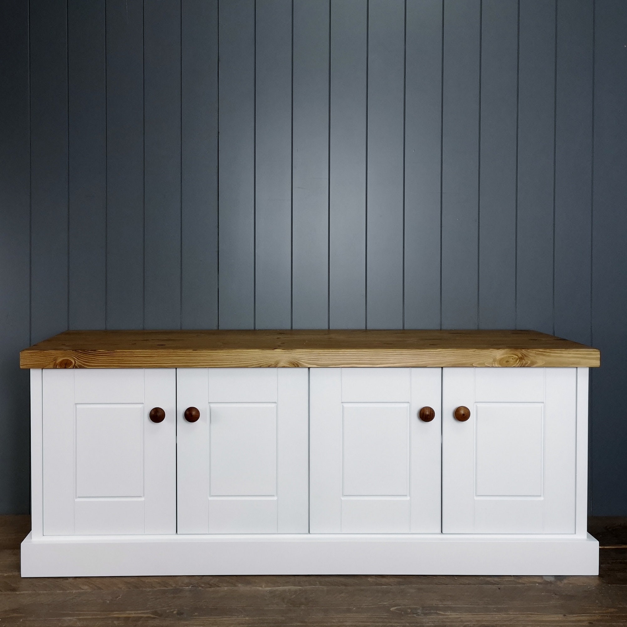 Large Rustic 2 Shelf Cupboard With Storage Shelves and 4 Panel Etsy UK