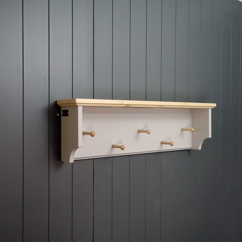 Coat rack shelf wall hat coat rack & wood peg board hall Etsy