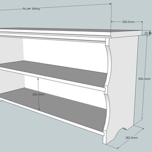 Shoe bench with coat rack complete hallway set. Shoe rack and coat hooks in a choice of colours and sizes image 7