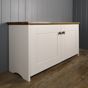 Handmade Storage Cupboard Bench: Solid Wood, Soft Close Doors