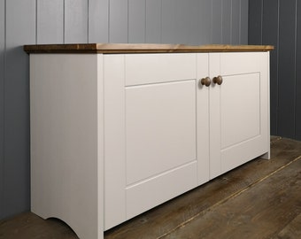 Handmade Storage Cupboard Bench: Solid Wood, Soft Close Doors