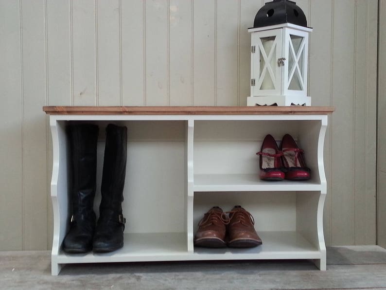 Handmade Hallway Boot Bench & Shoe Rack - Solid Wood Storage - Etsy UK