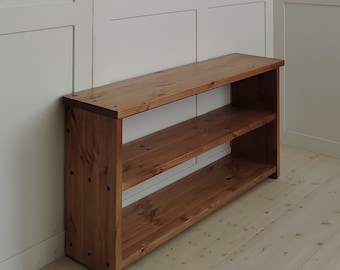 Slim Hallway Shoe Bench | Narrow Solid Pine Entryway Bench | Rustic Scaffold Board Inspired Storage | UK Made | Scandinavian Boot Storage