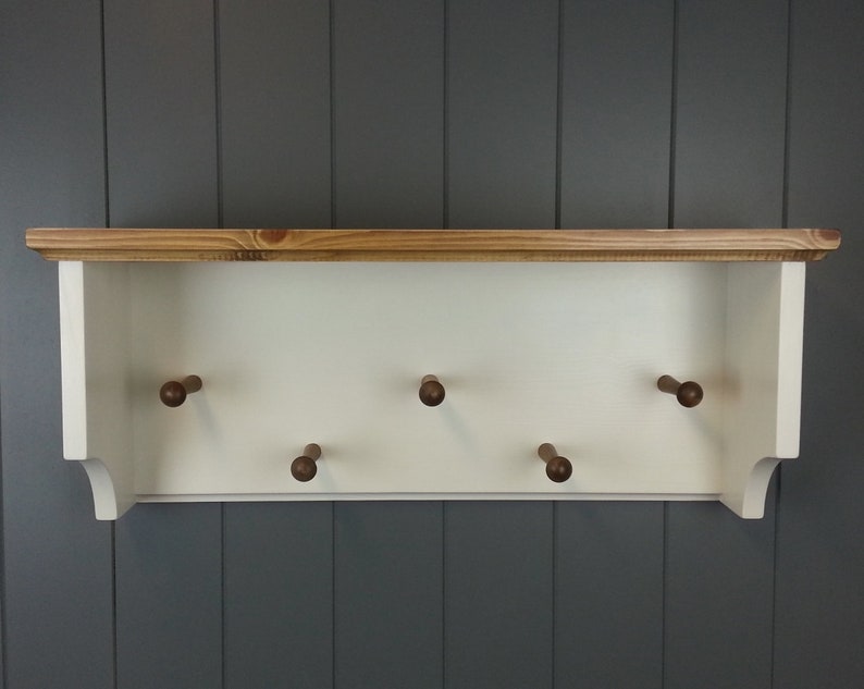 Coat Rack Shelf Wall Hat Coat Rack & Wood Peg Board Hall Etsy UK