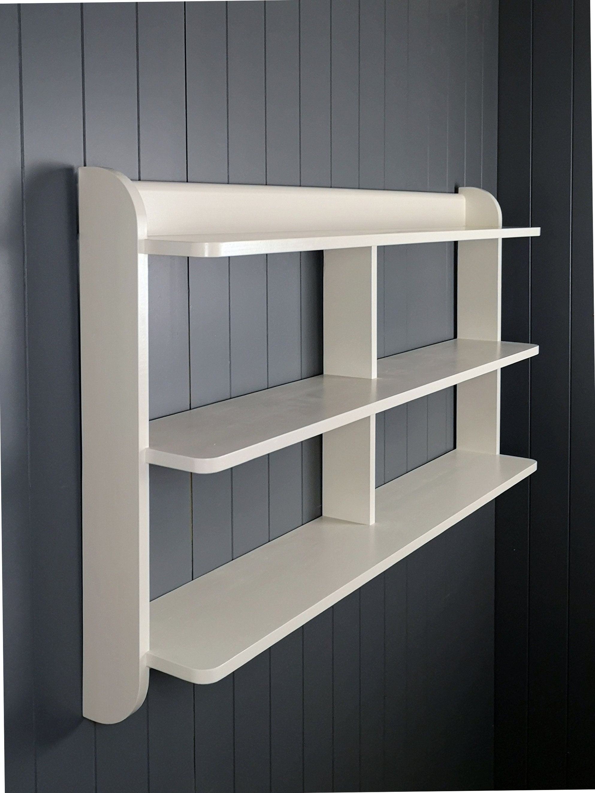 Wide wall mounted open back shelf unit. Painted kitchen Etsy