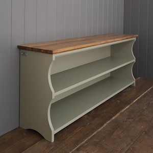 Hall shoe bench and shoe rack with storage shelves in painted and wood finish image 5