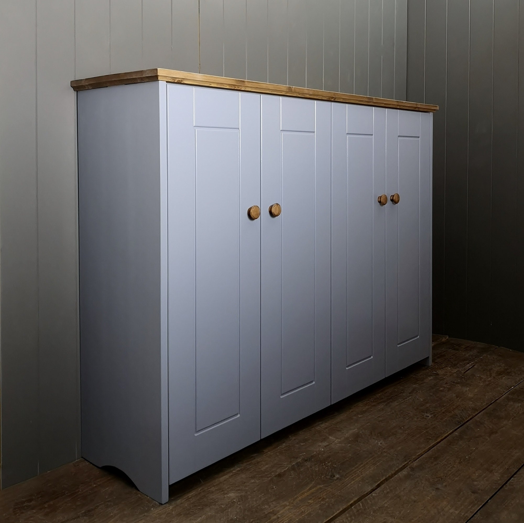 4 Shelf Cupboard With Storage Shelves And 4 Panel Style Soft Etsy UK